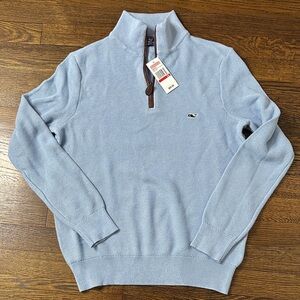 NWT Vineyard Vines Honeycomb Quarter Zip Sweater Jake Blue - Size XS
